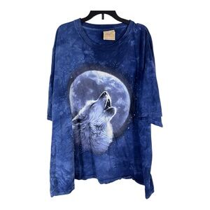 The Mountain Wolf Howling at Moon Nature Shirt Size XXXL
